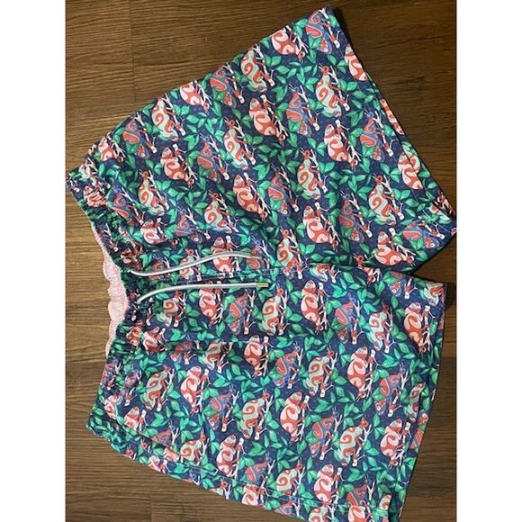 Peter Millar Size XL Swim Surf Trunks Navy Iguana - Picture 1 of 4